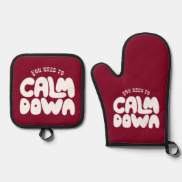 Set De Manoplas Tienes Que Apaciguar La Tipografía Borgoña Diciend