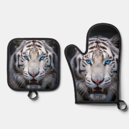 Set De Manoplas Tigre blanco con ojos azules