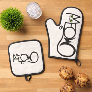 Set De Manoplas Tipografía Gato Maúlla