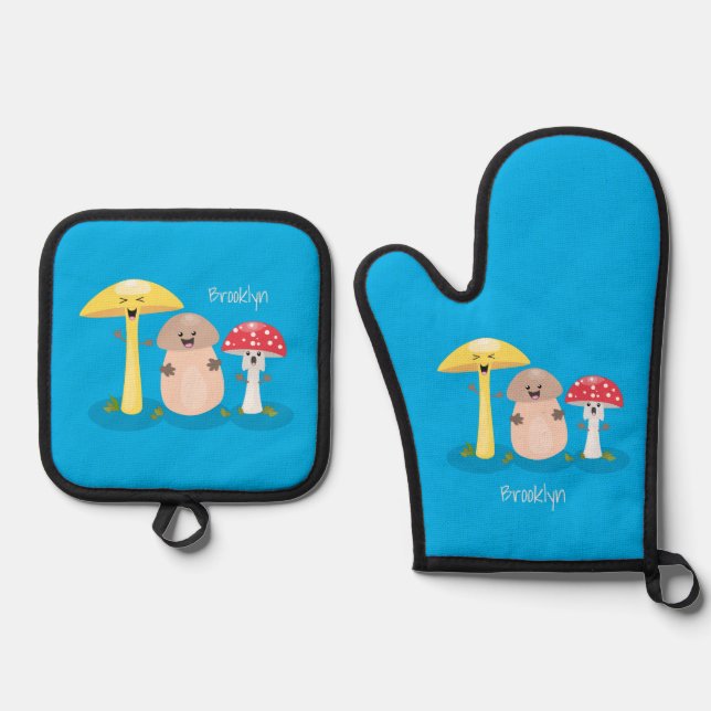 Set De Manoplas Toadstool de hongos de hongo de kawaii (Anverso)