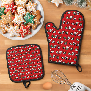 Set De Manoplas Toalla de cocina de los navidades Pandas