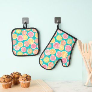 Set De Manoplas Toalla de patrón de rodajas jugosas