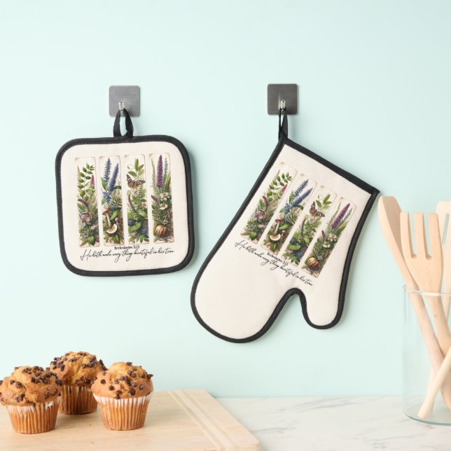 Set De Manoplas Todo hermoso en su tiempo botánico (Insitu (colgante))