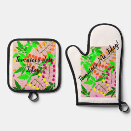 Set De Manoplas Tomates Me Likey Apron