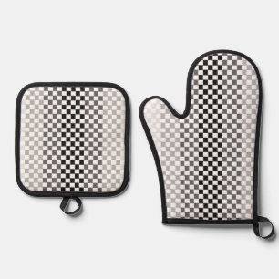 Set De Manoplas Tonos de Gris Negro Blanco Cuadros