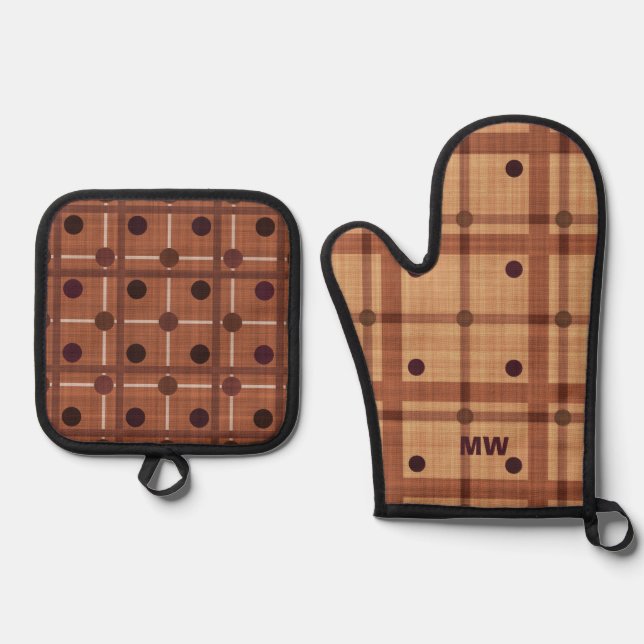 Set De Manoplas Tonos Marrones Lindos (Anverso)
