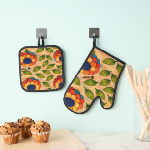 Set De Manoplas Torbellino Floral