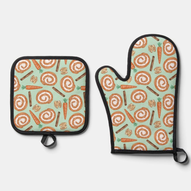 Set De Manoplas Toro de torta de zanahoria - Mint (Anverso)