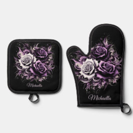 Set De Manoplas Tres Rosas morados