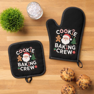 Set De Manoplas Tripulación de Horneado de Galletas de Navidad Nav