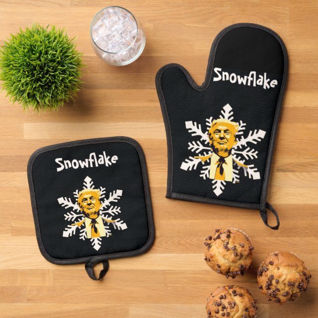 Set De Manoplas Trump/Snowflake Oven Mitt & Pot Holding (De arriba hacia abajo)