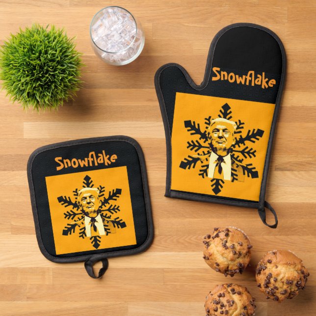 Set De Manoplas Trump/Snowflake Oven Mitt & Pot Holding (De arriba hacia abajo)