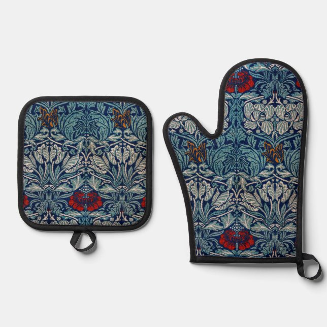Set De Manoplas Tulipán y Rosa, William Morris (Anverso)