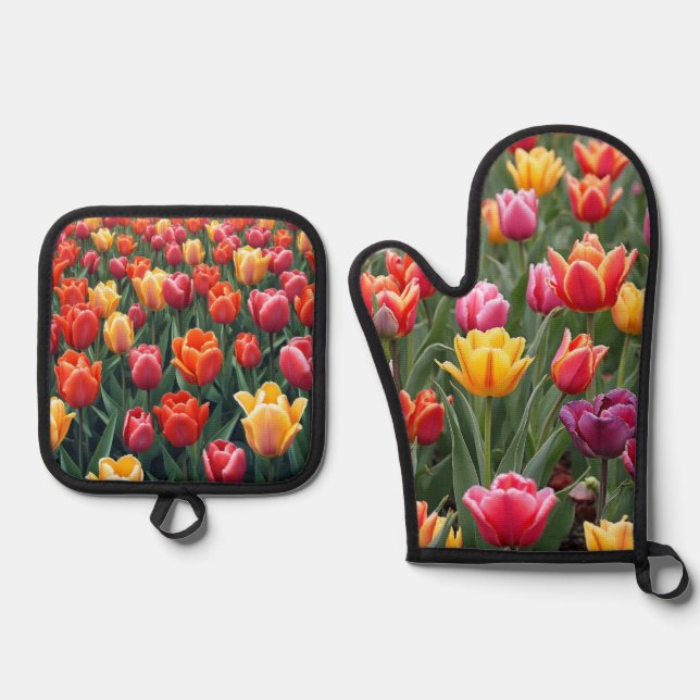 Set De Manoplas Tulipanes holandeses (Anverso)