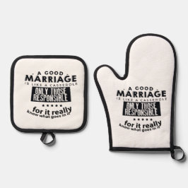 Set De Manoplas Un buen matrimonio es como una cazuela