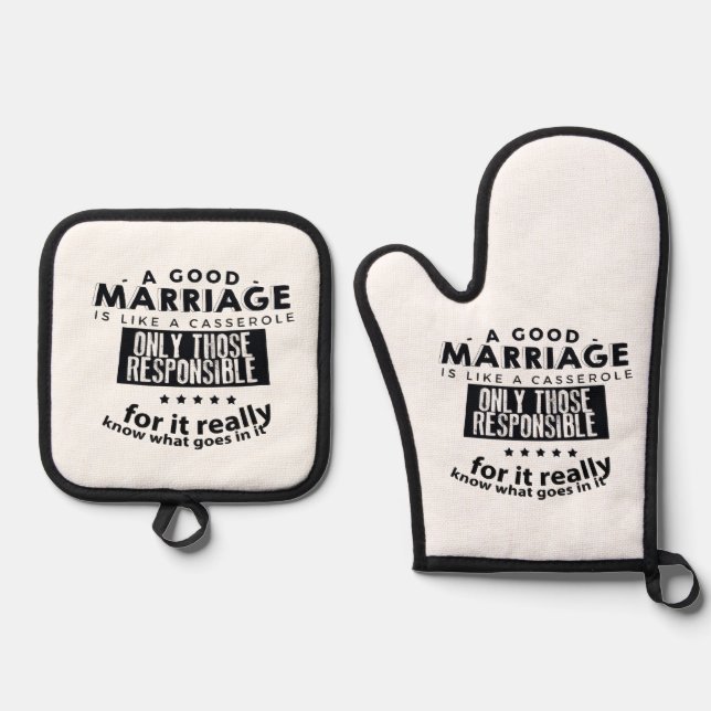 Set De Manoplas Un buen matrimonio es como una cazuela (Anverso)