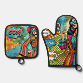 Set De Manoplas Un ilustracion de moda al estilo retro del pop