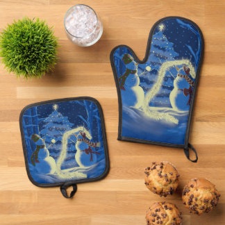 Set De Manoplas Un Navidad de muñeco de nieve