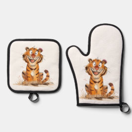 Set De Manoplas Un tigre sonriente
