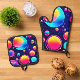 Set De Manoplas Universo de Burbujas de Neón