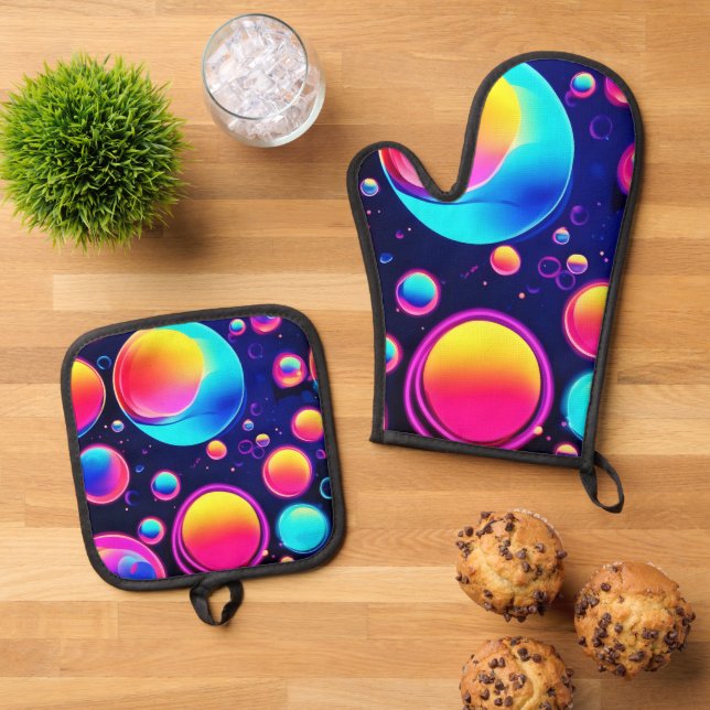 Set De Manoplas Universo de Burbujas de Neón (De arriba hacia abajo)