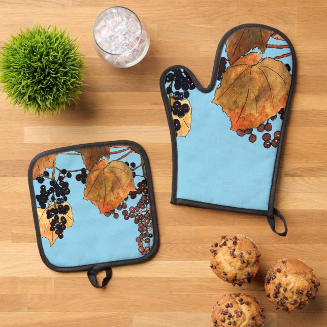 Set De Manoplas Uvas de escarcha de Art Nouveau (De arriba hacia abajo)