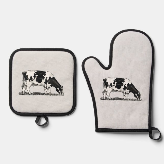 Set De Manoplas Vaca lechera Holstein (Anverso)