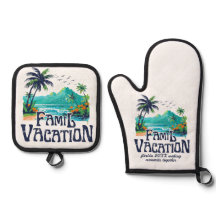 Vacaciones Retro de Playa Azul y Verde 