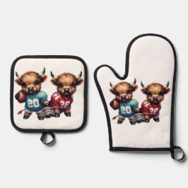 Set De Manoplas Vacas de la región montañosa y fútbol