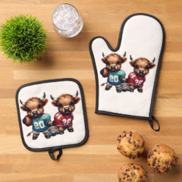 Set De Manoplas Vacas de las Tierras Altas y Fútbol