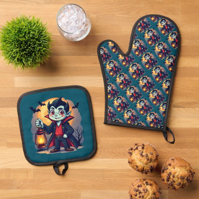 Set De Manoplas Vampiro Lindo con Linterna Kawaii Halloween (De arriba hacia abajo)