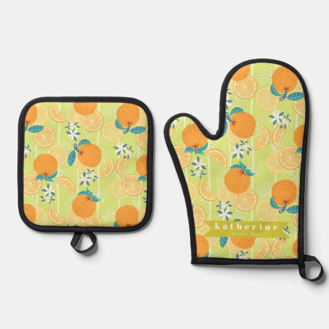 Set De Manoplas Verano verde naranja (Anverso)