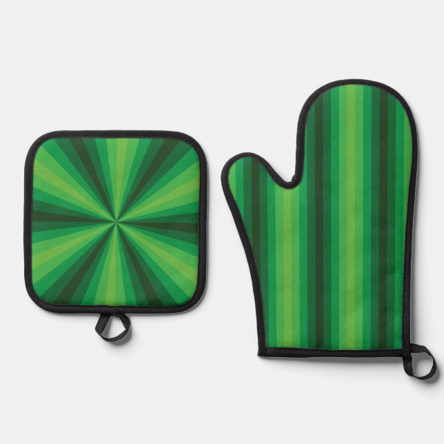 Set De Manoplas Verde de ilusión óptica (Anverso)