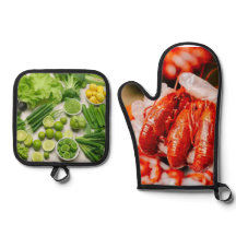 Verduras verdes y langostas picantes