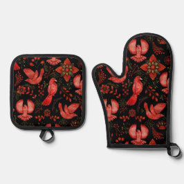 Set De Manoplas  Vibrant floral and leafy pattern designs