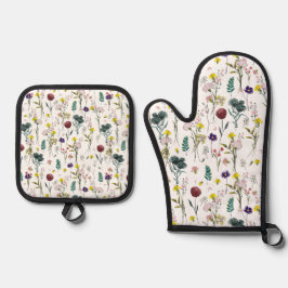 Set De Manoplas Vibrante Flor Silvestre 