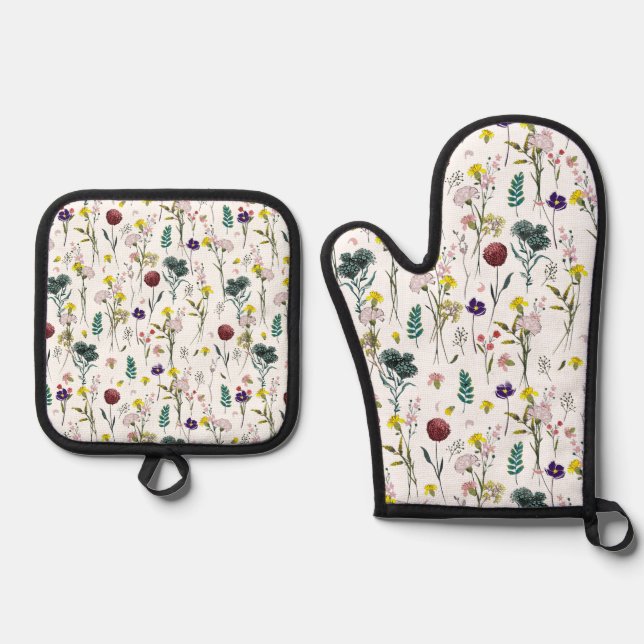 Set De Manoplas Vibrante Flor Silvestre  (Anverso)
