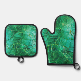 Set De Manoplas Vibrante patrón de textura turquesa