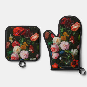 Set De Manoplas Vida con flores en una bolsa de vidrio