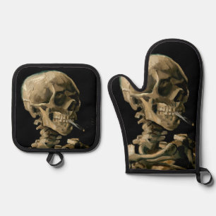 Set De Manoplas Vincent van Gogh - Calavera con cigarrillo en llam