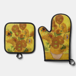 Set De Manoplas Vincent van Gogh - Vase con quince girasoles