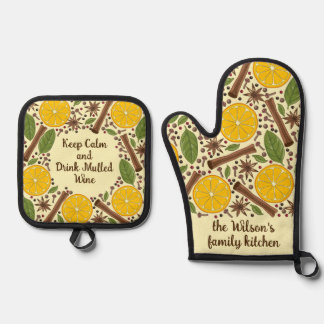 Set De Manoplas vino caliente de Navidad picante Amarillo Claro