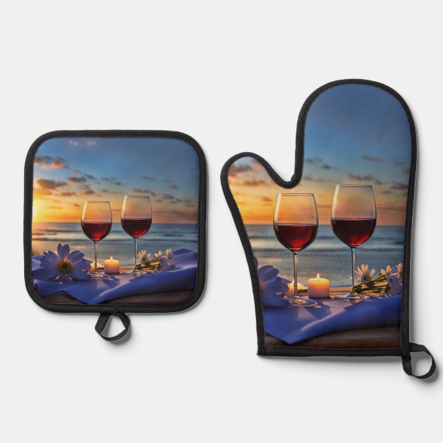 Set De Manoplas Vino y playa (Anverso)