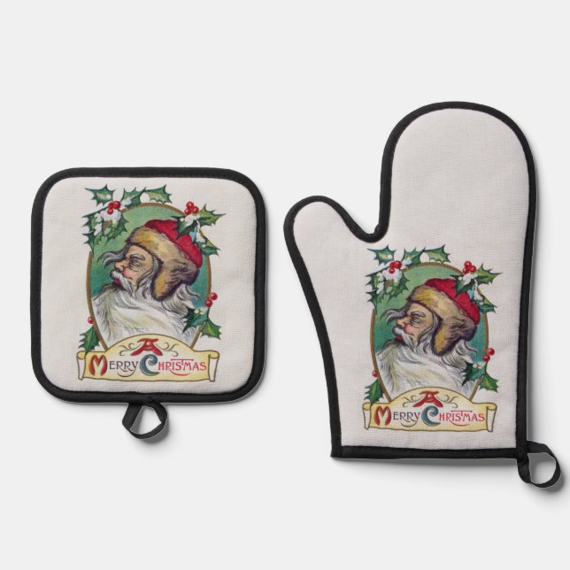 Set De Manoplas Vintage Gnome Navidades (Anverso)