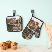 Vintage village Christmas tree