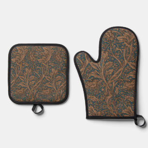 Set De Manoplas Vintage William Morris Arcadia sin costuras