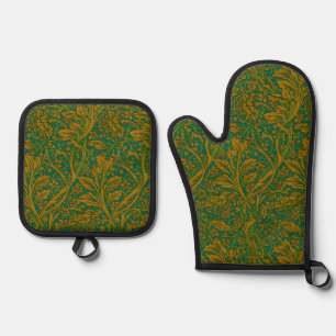 Set De Manoplas Vintage William Morris Arcadia Totalmente Sin Cost