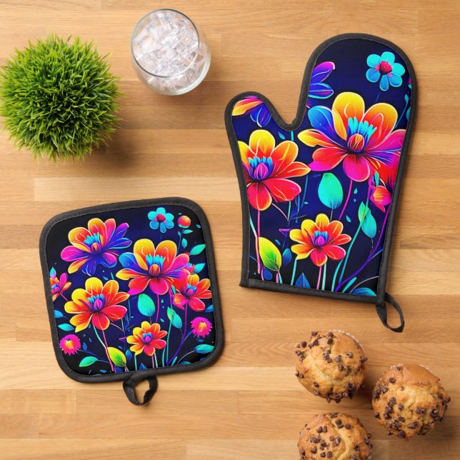 Set De Manoplas Vivid Floral Bouquet (De arriba hacia abajo)