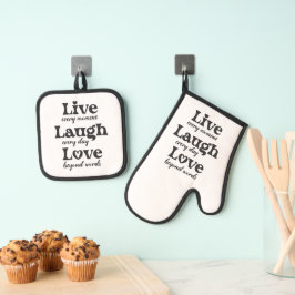 Set De Manoplas vivir, reír, amar - tres hermosas palabras