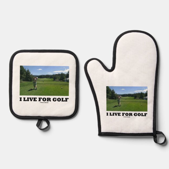 Set De Manoplas Vivo Para El Golf (Golfer On Golf Course) (Anverso)